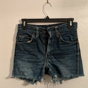 Levi's Frayed High Waisted Shorts